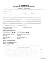 Individual Purchasing Card Application - University of Arizona