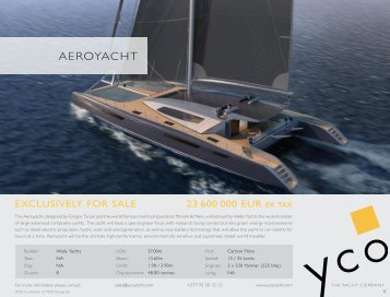 Wally brochure for the Aeroyacht 121