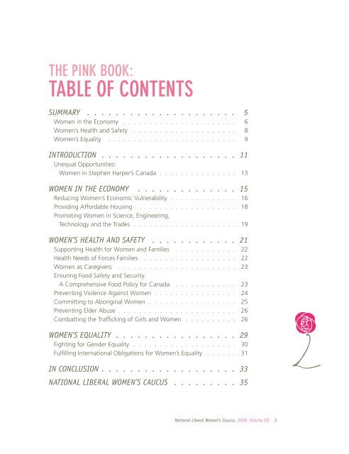 THE PINK BOOK, VOLUME III - YWCA Canada