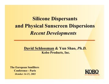 Silicone dispersants - Kobo Products Inc.