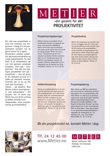 Prosjektledelse, Nr. 2 - 2003 - Norsk senter for prosjektledelse - NTNU