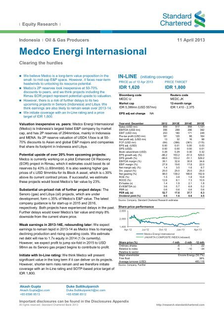 Medco Energi - Standard Chartered Bank - Research