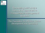 Developing and Using a Concept of Operations In - (TMC) Pooled ...