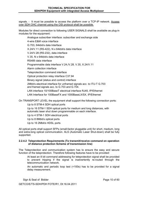 Technical Specification for - Gujarat Electricity Board