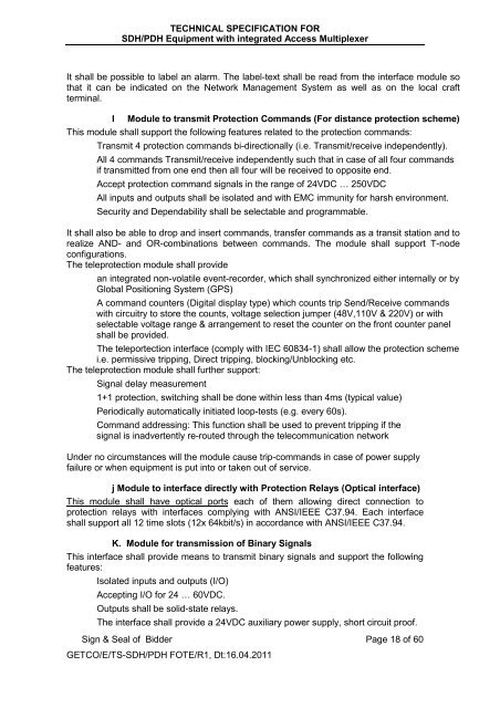 Technical Specification for - Gujarat Electricity Board