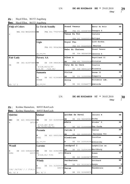 Deckblatt-Katalog 2010 - Pferdezuchtverband Schwaben eV