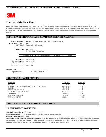 Material Safety Data Sheet SECTION 1: PRODUCT AND ... - 3M India