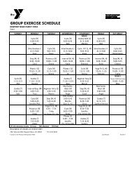 group exercise schedule - Peninsula Metropolitan YMCA