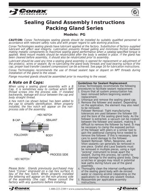 Packing Gland (PG) Conax Fitting Assembly Instructions