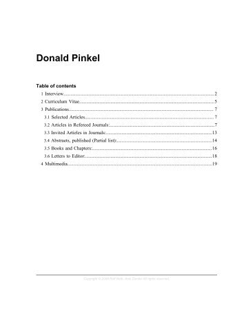 Donald Pinkel - Science Connections