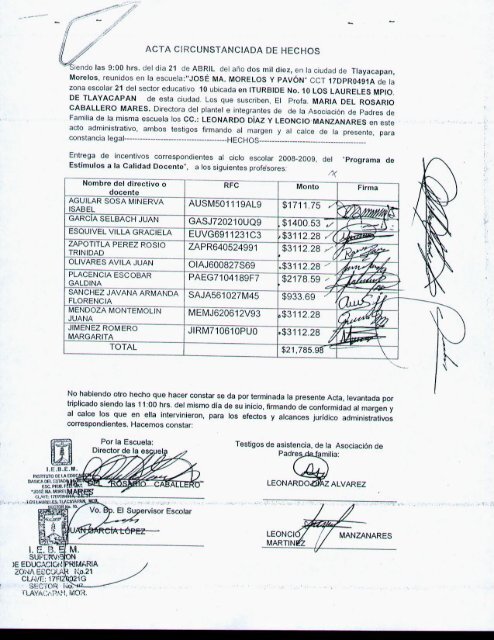 acta circunstanciada de hechos - Programa de EstÃ­mulos a la ...