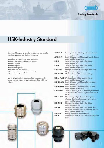 Download Hummel HSK Series Industry Standard Cable Glands PDF