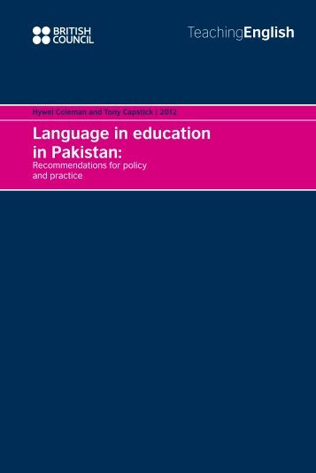 Language in education in Pakistan: - TeachingEnglish