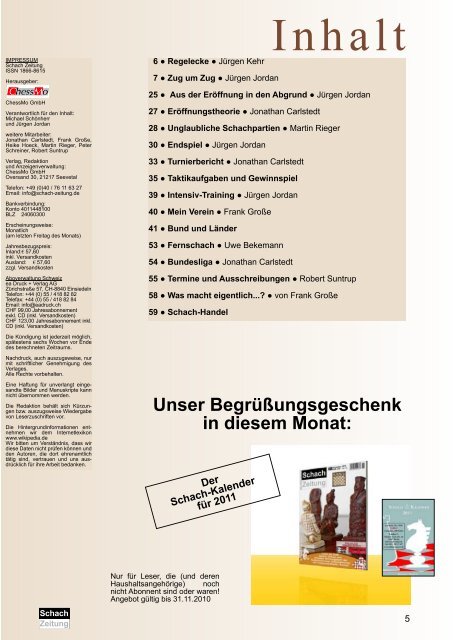 Schach Zeitung - Schachversand Niggemann