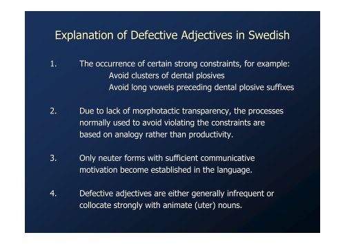 Swedish Adjective Patterns