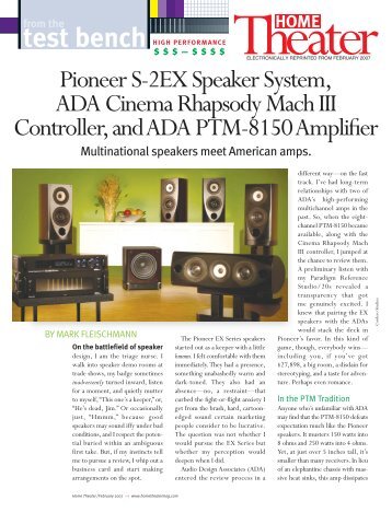 Pioneer S-2EX Speaker System, ADA Cinema ... - TVsZone.com