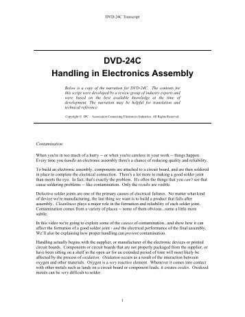 DVD-24C Handling in Electronics Assembly - IPC Training Home ...