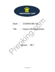 Exam : COGNOS BI0-120 Title : Cognos 8 BI ... - PrepKing.com
