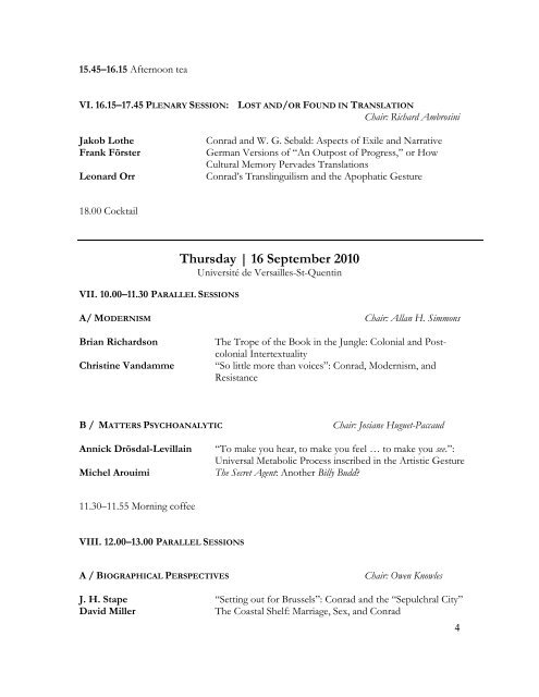 The 32nd Annual Conference - Joseph Conrad Society