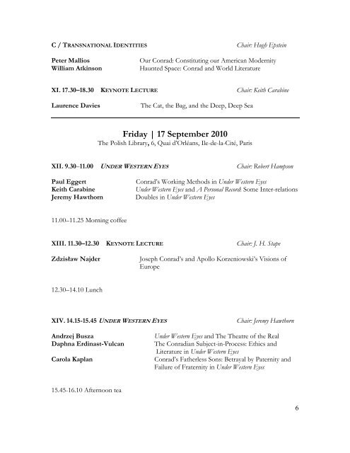 The 32nd Annual Conference - Joseph Conrad Society