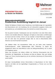 Kostenlose Ausbildung beginnt im Januar - Malteser Wetzlar