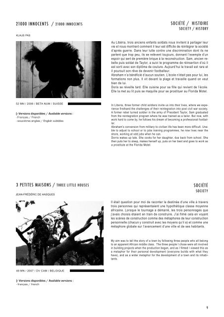 catalogue de la vidÃ©othÃ¨que d'acquisition / 2009 - Le Mois du Film ...