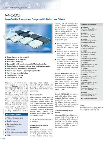 M-505 Datasheet - PZT & Piezo Actuators: Sub Nanometer ...