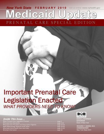 New NYS Prenatal Care Standards for Medicaid