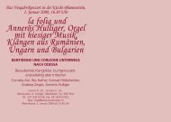 la folia und AnnerÃ¶s Hulliger, Orgel mit hiesiger Musik, KlÃ¤ngen aus ...