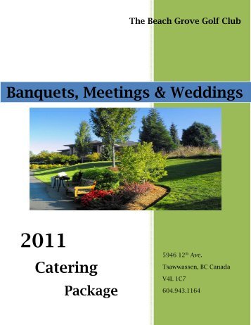 Banquets, Meetings & Weddings Catering - Beach Grove Golf Club
