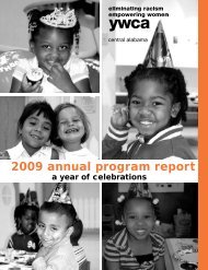 2009 annual program report - YWCA
