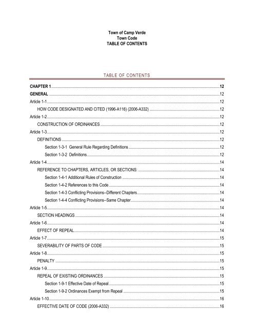 Town Code - Camp Verde