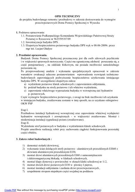 opis techniczny zabezpieczenia ppoÅ¼ WYSOCK.pdf