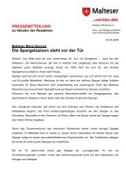 PRESSEMITTEILUNG zu Händen der Redaktion - Malteser Wetzlar