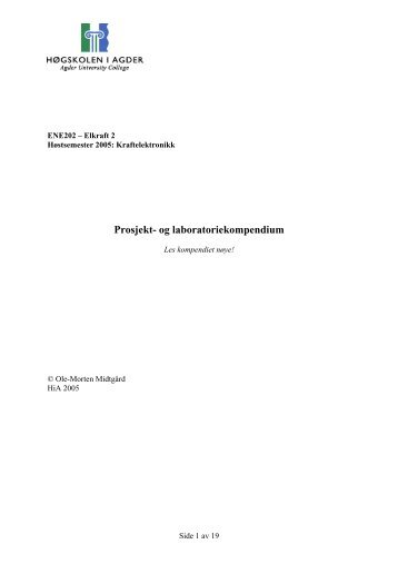 Prosjekt- og laboratoriekompendium - Of the Clux