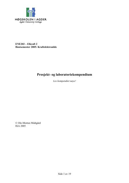 Prosjekt- og laboratoriekompendium - Of the Clux