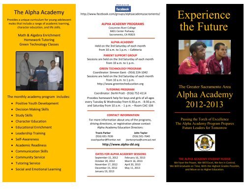 The Alpha Academy Brochure - Elk Grove Unified School District