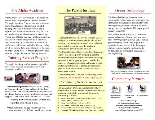 The Alpha Academy Brochure - Elk Grove Unified School District