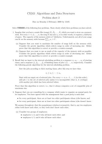 CS243: Algorithms and Data Structures - Of the Clux