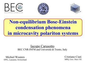 Non-equilibrium Bose-Einstein condensation phenomena in ...