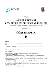 B KitapcÄ±ÄÄ± - Ceza ve Tevkifevleri Genel MÃ¼dÃ¼rlÃ¼ÄÃ¼