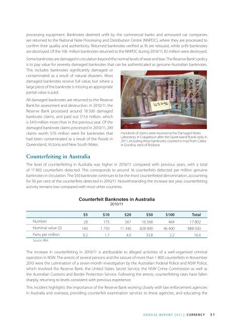 Reserve Bank of Australia Annual Report 2011