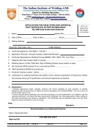 to download Application Form in Pdf - The Indian Institute of Welding