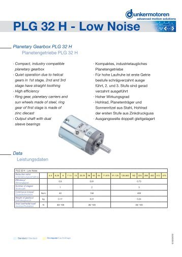 PLG 32 H - Low Noise - Dunkermotoren