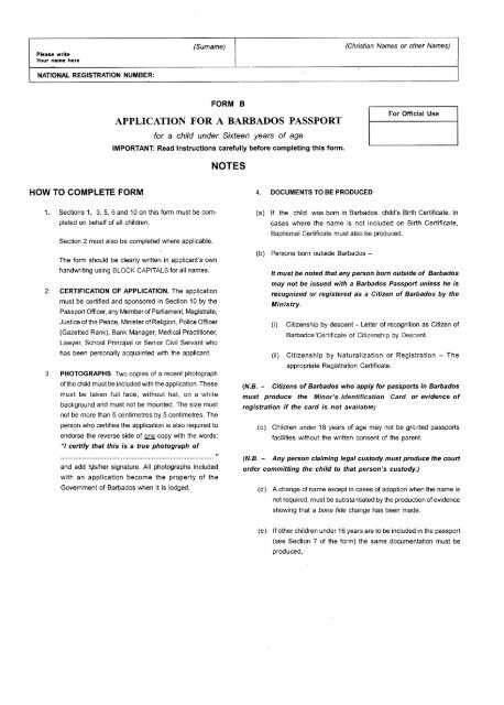 Barbados Id Card Application