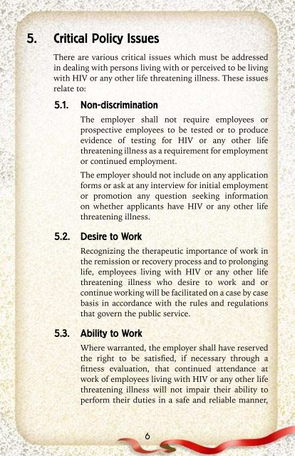 The Code of Practice on HIV/AIDS and other Life-Threatening ...