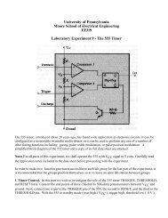 University of Pennsylvania Moore School of Electrical Engineering ...