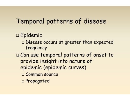 Epidemiology of Disease