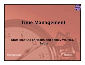 Time Management - SIHFW Rajasthan