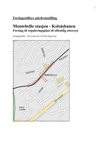 Montebello stasjon - Kolsåsbanen - Plan